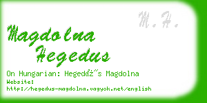 magdolna hegedus business card